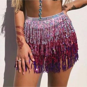 Tassel Fringe Skirt/ Belly Dancer Costume Skirt